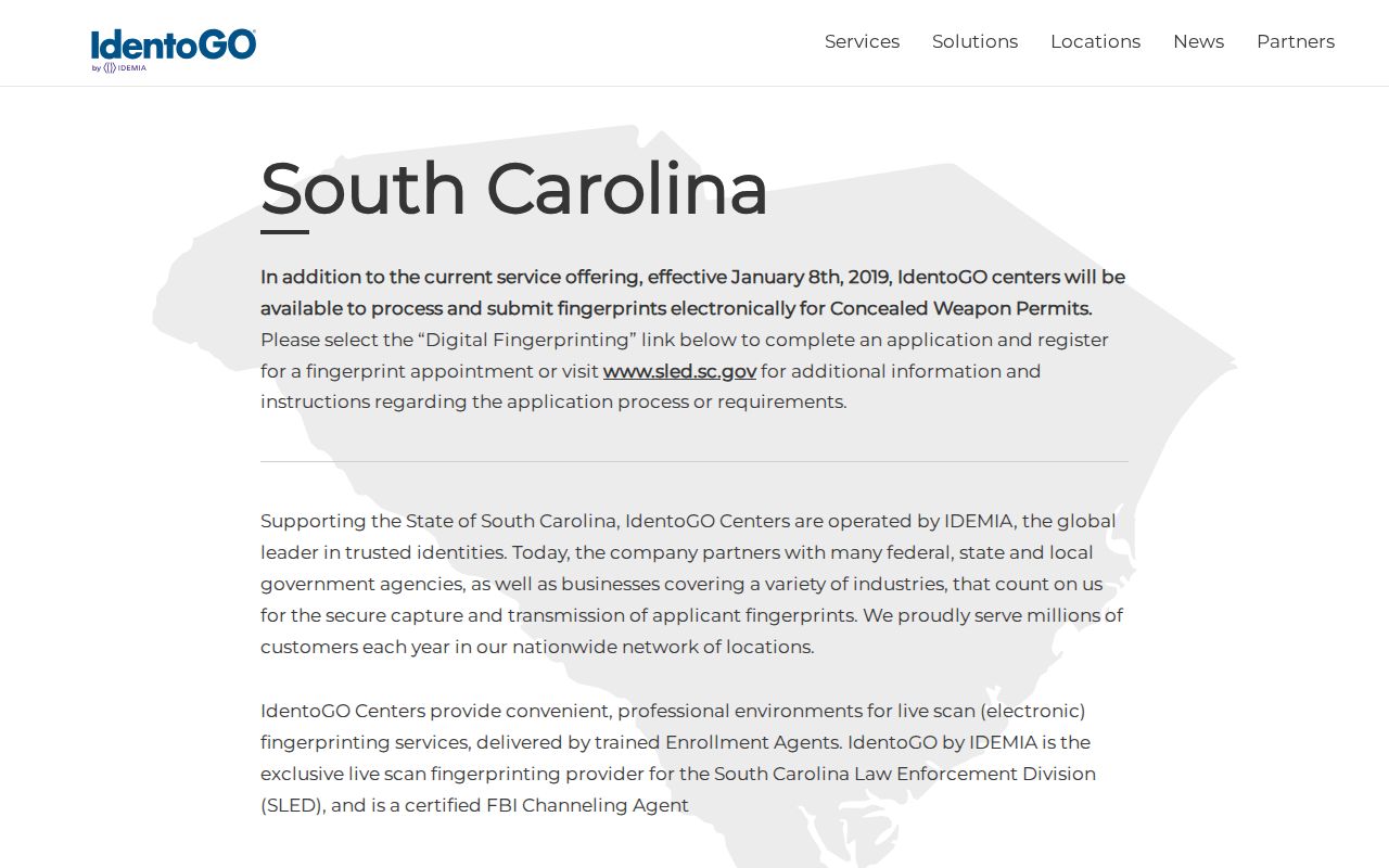 South Carolina fingerprint location search for a Beaufort County registry removal packet